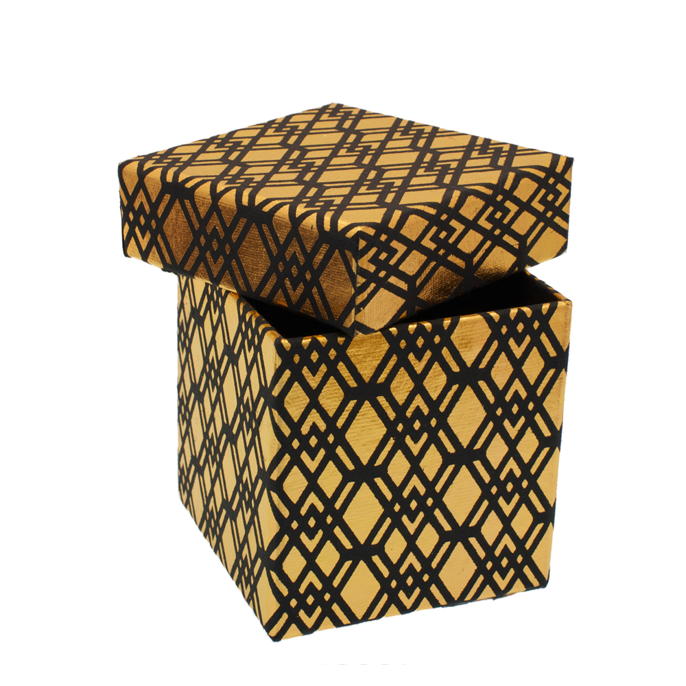 Nested Gift Boxes x 2 Black & Gold