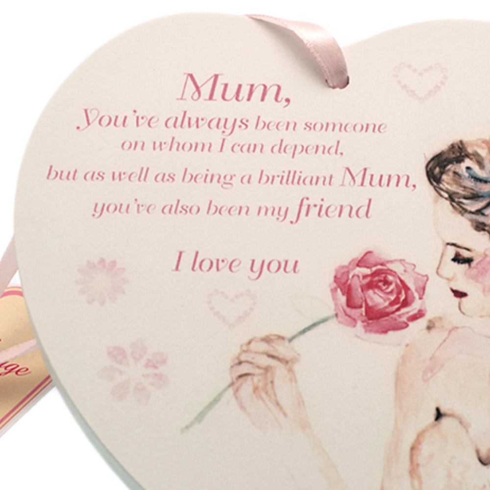 Vintage Lane Mum Heart Plaque.