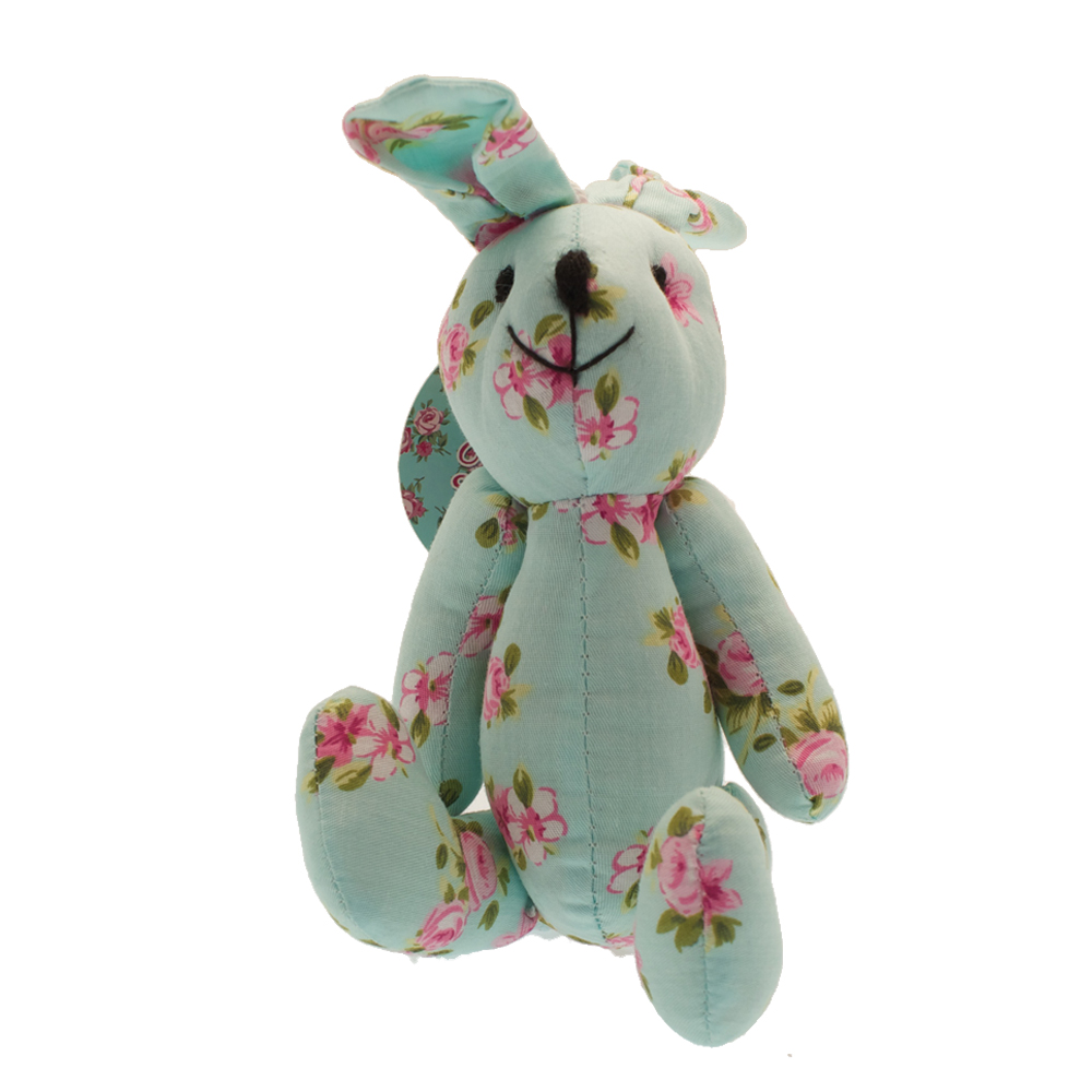 Blue Floral Bunny Rabbit