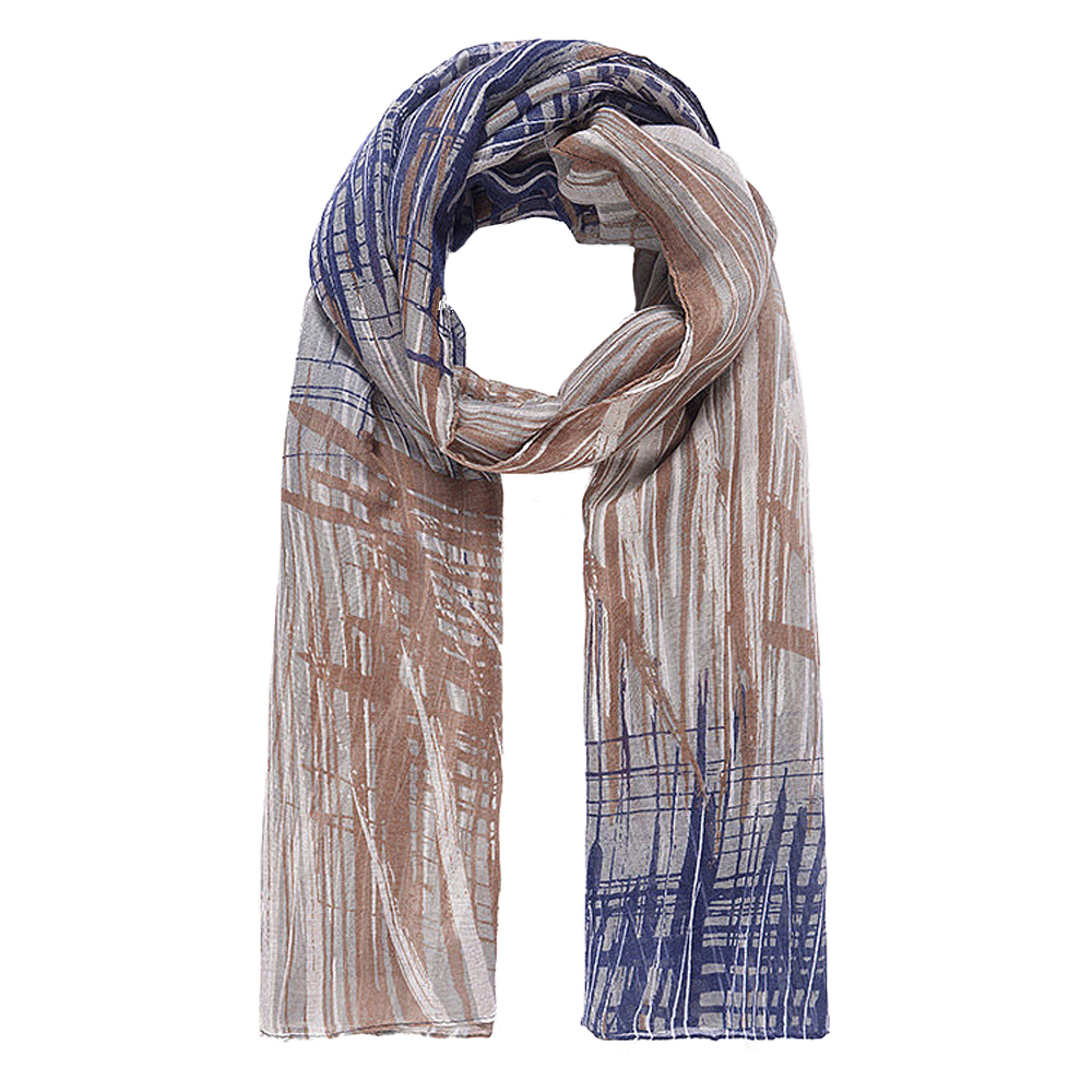 Abstract Design Scarf-Blue/Brown-CS91