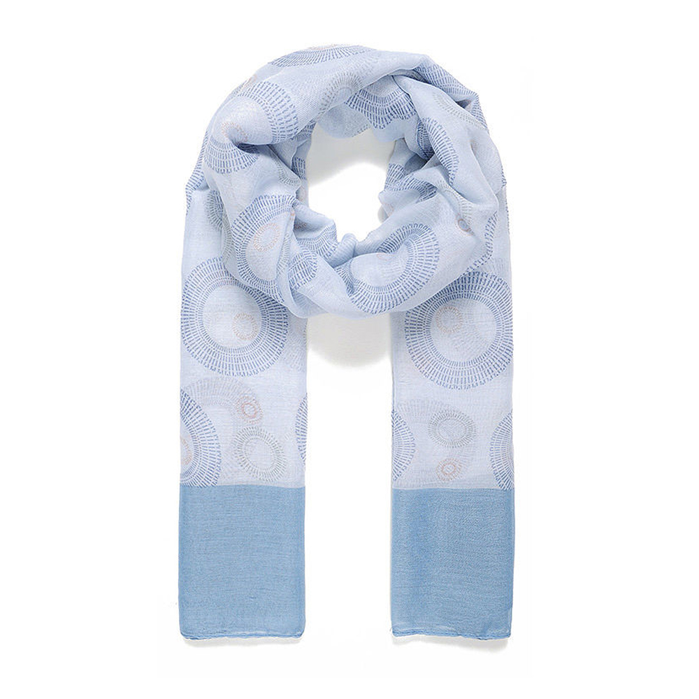 Blue Circle Print Scarf-SC123