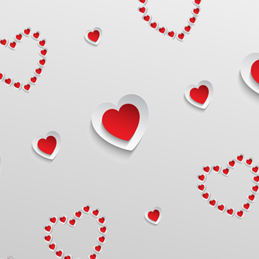 Valentine's Red-Silver Heart Wrap