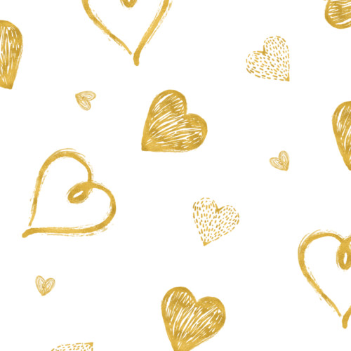 Gold/White Hearts Gift Wrap -GP178
