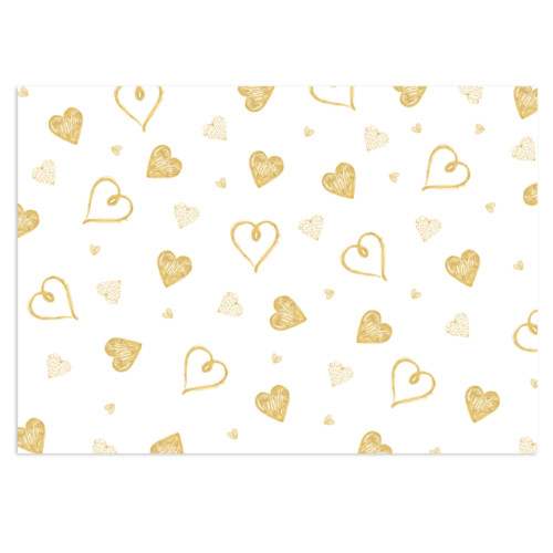 Gold/White Hearts Gift Wrap -GP178