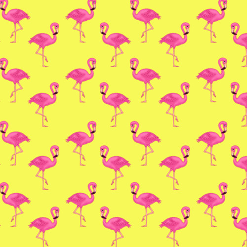 Flamingo Gift Wrap-Yellow