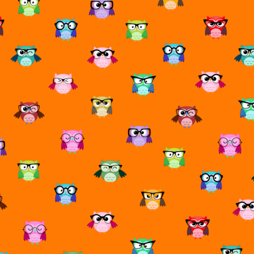 Cute Owls Gift Wrap-Orange