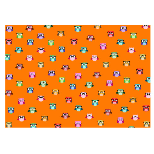 Cute Owls Gift Wrap-Orange