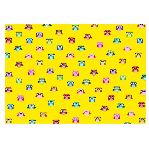 Cute Owls Gift Wrap-Yellow