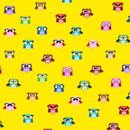 Cute Owls Gift Wrap-Yellow