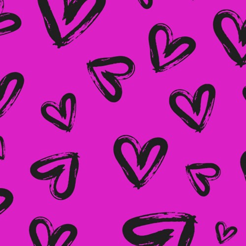 Black Hearts-Deep Pink Gift Wrap -GP261