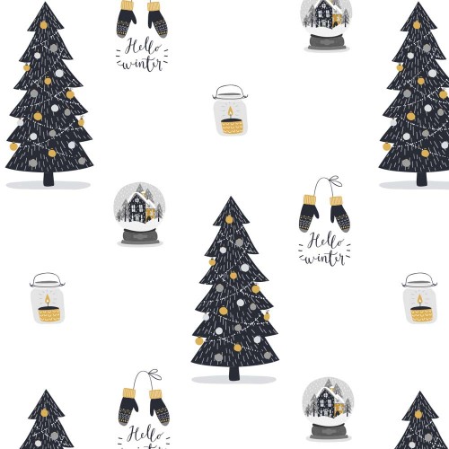 'Hello Winter' White Christmas Gift Wrap