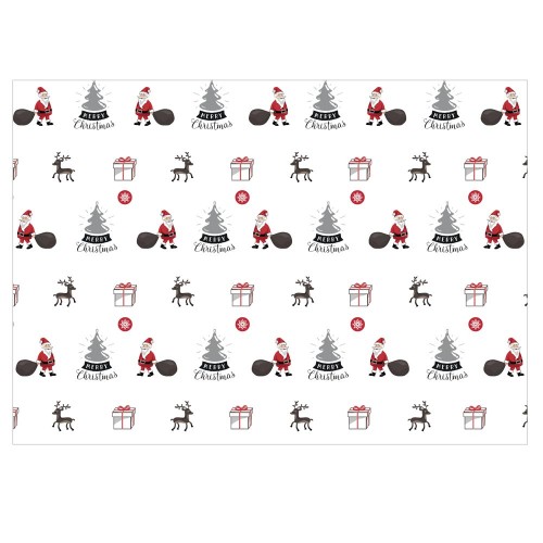 Santa Christmas Gift Wrap-White Background
