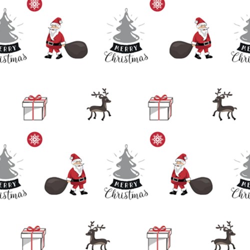 Santa Christmas Gift Wrap-White Background