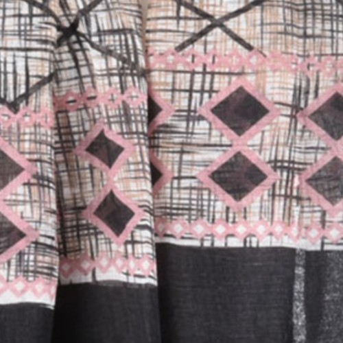 Diamond Print Black/Pink Scarf-CS166