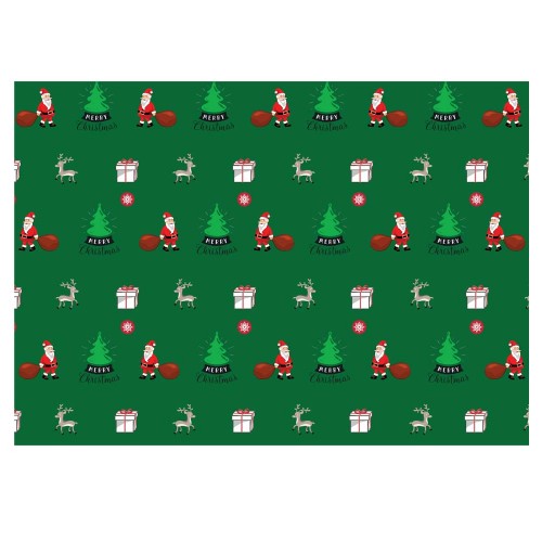 Christmas Santa Gift Wrap-Green Background-GP283
