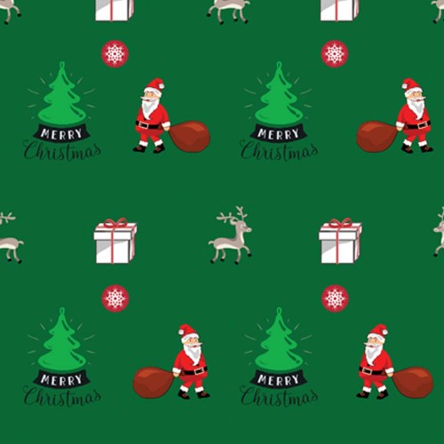 Christmas Santa Gift Wrap-Green Background-GP283