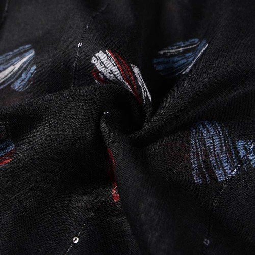 Black Heart Print Scarf