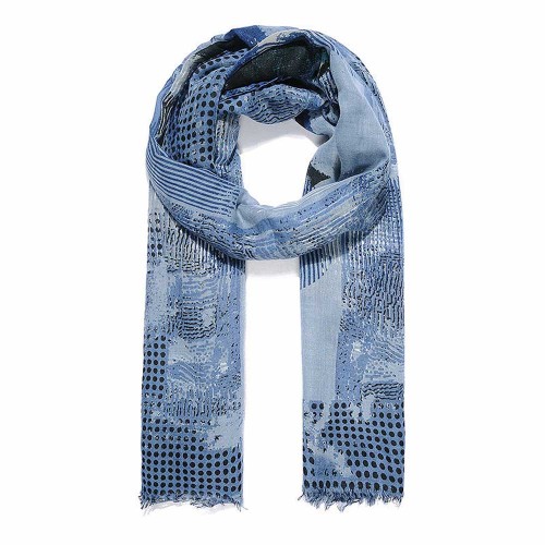 Blue Abstract Print Scarf