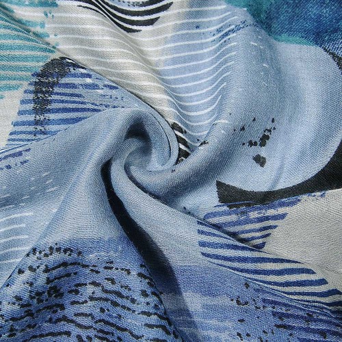 Blue Abstract Print Scarf