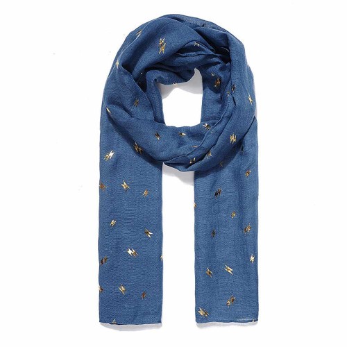 Blue Lightening Print Scarf