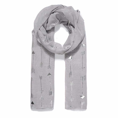 Arrow Metallic Print Scarf