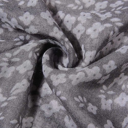 Grey Blossom Print Scarf
