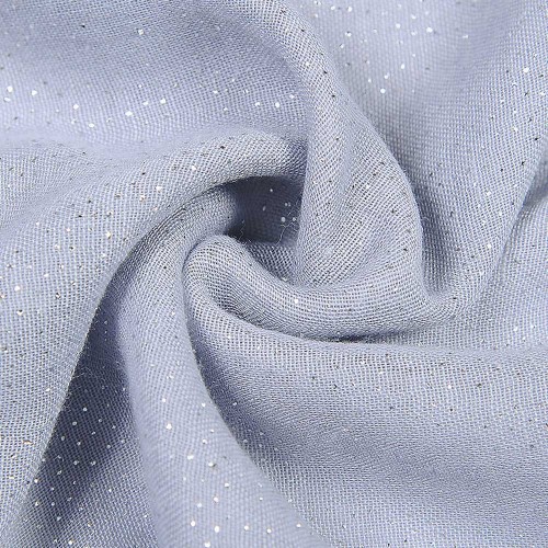 Grey Metallic Print Scarf